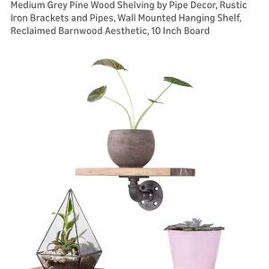 Industrial Pipe Floating Shelves with Wood, 3 pack